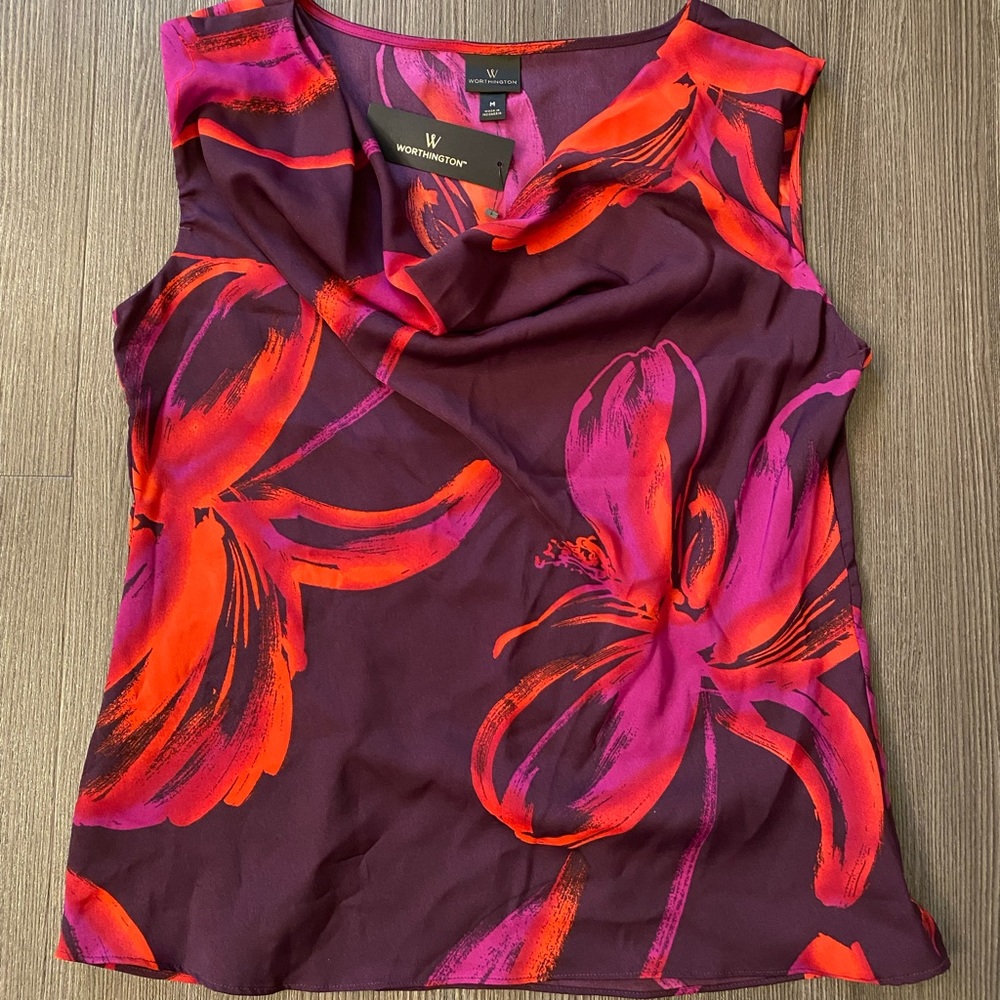 Worthington Floral Blouse NWT Medium